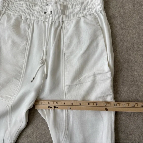 Helmut Lang White Drawstring Cropped Joggers - Picture 5 of 12